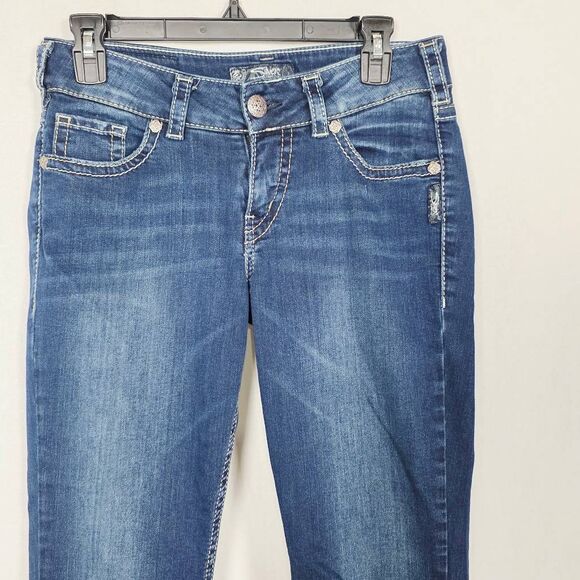 Silver Jeans Co. Suki Mid Capri W29/L22 Blue Denim - Picture 3 of 10